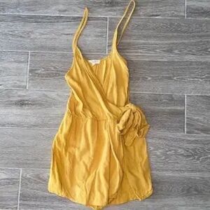 Mustard Yellow Wrap Romper NWT